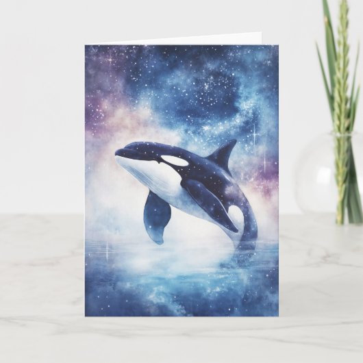 Carte Stellar Orca Gliding dans le ciel nocturne (Devant)