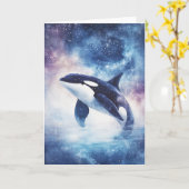 Carte Stellar Orca Gliding dans le ciel nocturne (Fleur jaune)