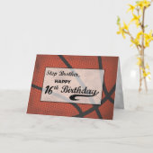 Carte Step Brother 16th Birthday Basketball Large (Fleur jaune)
