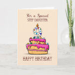 Carte Step Daughter 9th Birthday, 9 on Sweet Pink Cake<br><div class="desc">Your beloved step daughter is now a tween as she turns nine years old. To celebrate with her on this very special occasion you could send her this pink cake card to send sweet and special happy 9th birthday greetings.</div>