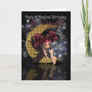 Carte Step Fille Magique Anniversaire mignon petite lune