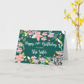 Carte Step Soeur Fleurs vertes 24e anniversaire (Fleur jaune)