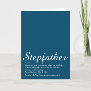 Carte Stepfather Stepdad Définition Script Blue Fun