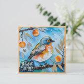 Carte STEPHEN ~ Joyeux anniversaire ~ Oiseau dans l'arbr (Debout devant)