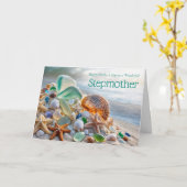 Carte Stepmom Stepmother Mothers Day Pretty Beach (Fleur jaune)