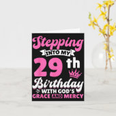 Carte Stepng Into My 29th Birthday With Gods Grace And M (Fleur jaune)