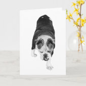 Carte Stepping Dog Sends Warm Motivational Wishes (Fleur jaune)