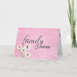 Carte Stepsister birthday daisy on pink gingham<br><div class="desc">Birthday for step sister on pink and white faded gingham background with white daisies.</div>