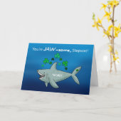 Carte Stepson Jour de la Saint Patrick Shark avec Shamro (Fleur jaune)