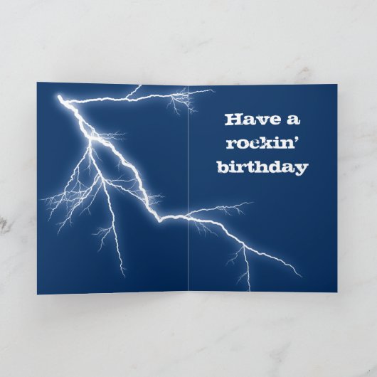 Carte Stepson Rock Lightning Anniversaire (Intérieur)