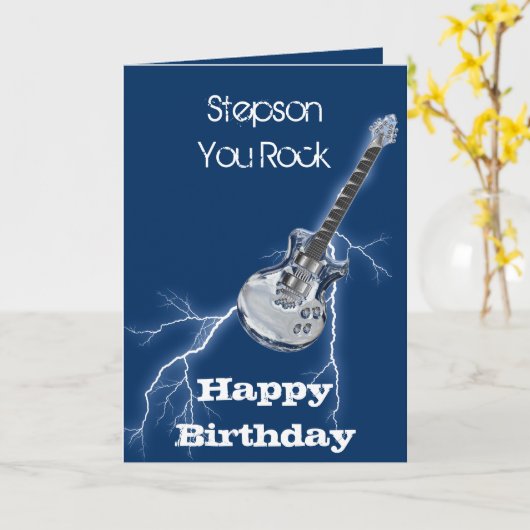 Carte Stepson Rock Lightning Anniversaire (Fleur jaune)