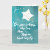 Carte Stepson Tween ou Ado Birthday Night Sky Bright (Fleur jaune)