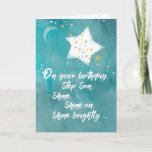 Carte Stepson Tween ou Ado Birthday Night Sky Bright<br><div class="desc">Donnez à votre beau-fils le plus grand message d'encouragement d'anniversaire avec cette carte brillante qui met une étoile brillante sur le ciel nocturne sur la couverture.</div>