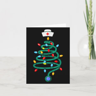 Carte Stethoscope Arbre de Noël Docteur Infirmière