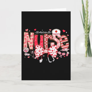 Carte Stéthoscope d'infirmière Nicu Nœud Coquette Cœur V