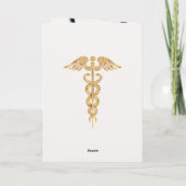 Carte Stethoscope & Gold Caduceus Docteur Félicitations (Dos)