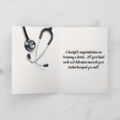 Carte Stethoscope & Gold Caduceus Docteur Félicitations (Intérieur)