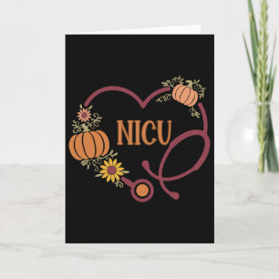 Carte Stéthoscope infirmière Nicu rétro Cœur Citrouille 