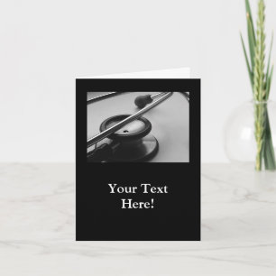 Carte Stethoscope Médicale, noir et blanc