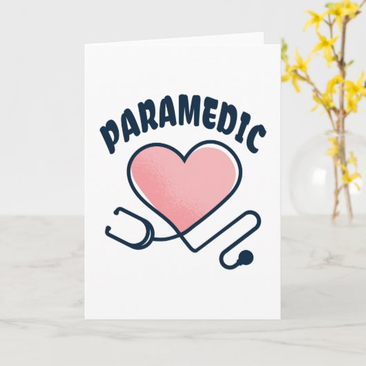 Carte Stethoscope paramétrique avec coeur (Fleur jaune)