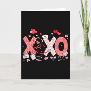 Carte Stéthoscope Saint-Valentin pour infirmière Xoxo Nu
