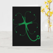 Carte Stéthoscope Trèfle Chanceux St Patrick Drôle Doc (Fleur jaune)