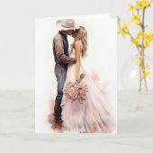 Carte Stetson & Lace Mariage : Crimson Romance (Fleur jaune)