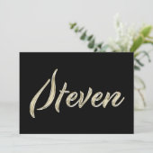 Carte Steven Name white Gold Handwriting (Debout devant)