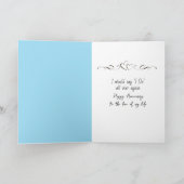 Carte Stick Anniversaire Figure Couple sur un arc-en-cie (Intérieur)