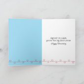 Carte Stick Anniversaire Figure Couple sur un arc-en-cie (Intérieur)