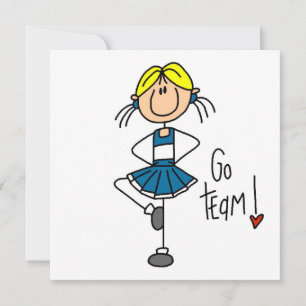Carte Stick bleu Pom-pom girl T-shirts et cadeaux