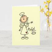 Carte Stick Figure Angel T-shirts et cadeaux (Fleur jaune)
