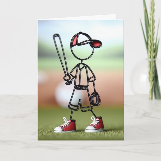 Carte Stick Figure Baseball Player (Devant)