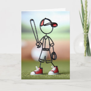 Carte Stick Figure Baseball Player
