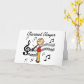 Carte Stick Figure Clarinet Lecteur Tshirts et cadeaux (Fleur jaune)
