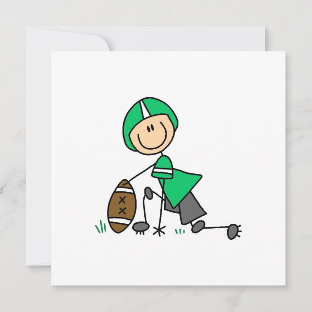 Carte Stick Figure Football Vert (Devant)
