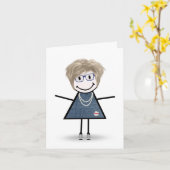 Carte Stick Figure Girl in Basket Thinking of You (Fleur jaune)