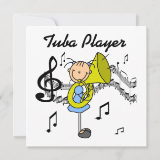 Carte Stick Figure Girl Tuba Player T-shirts et GIfts