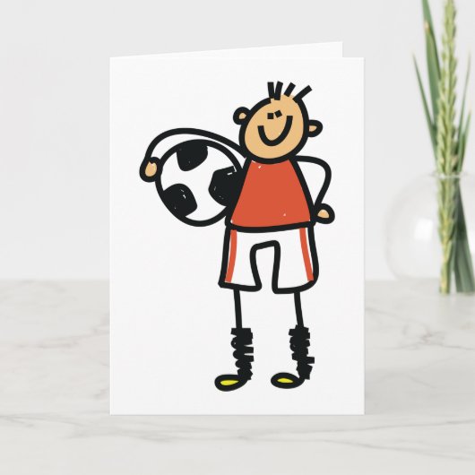 Carte Stick Figure Soccer Boy Football Player (Devant)