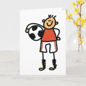 Carte Stick Figure Soccer Boy Football Player (Fleur jaune)