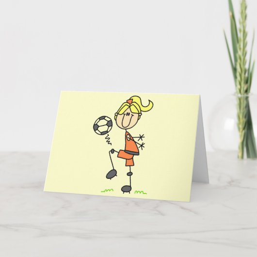 Carte Stick Figure Soccer Tshirts et cadeaux (Devant)