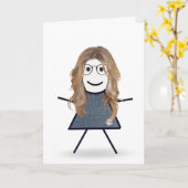 Carte Stick Girl pour soeur (Fleur jaune)