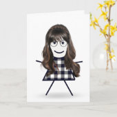 Carte Stick Girl pour soeur (Fleur jaune)