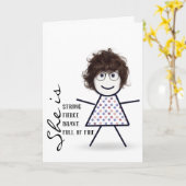 Carte Stick Girl with Hair For Mom (Fleur jaune)