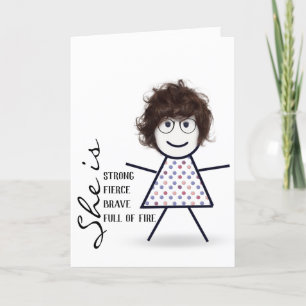 Carte Stick Girl with Hair For Mom