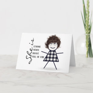 Carte Stick Girl with Hair for Mothers Day