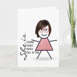 Carte Stick Girl with Hair For Sister