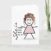 Carte Stick Girl with Hair For Sister (Devant)