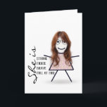 Carte Stick Girl with Hair For Sister<br><div class="desc">Mignonne fille bâton avec cheveux,  lunettes,  et robe florale sur un arrière - plan blanc pour l'anniversaire de la soeur. La couleur Arrière - plan peut être modifiée.</div>