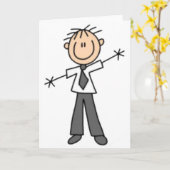 Carte Stick mâle Figure Toutes les occasions Ajouter vot (Fleur jaune)